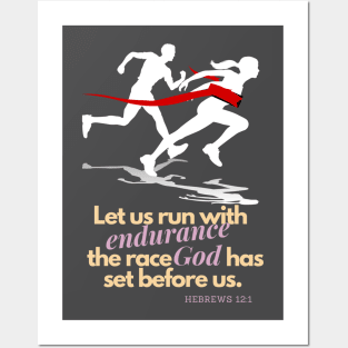 Hebrews 12 running Posters and Art
